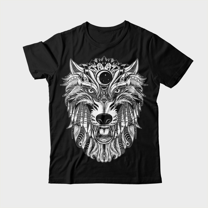 Wolf vector shirt designs