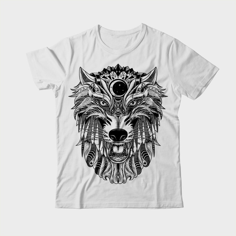 Wolf vector shirt designs