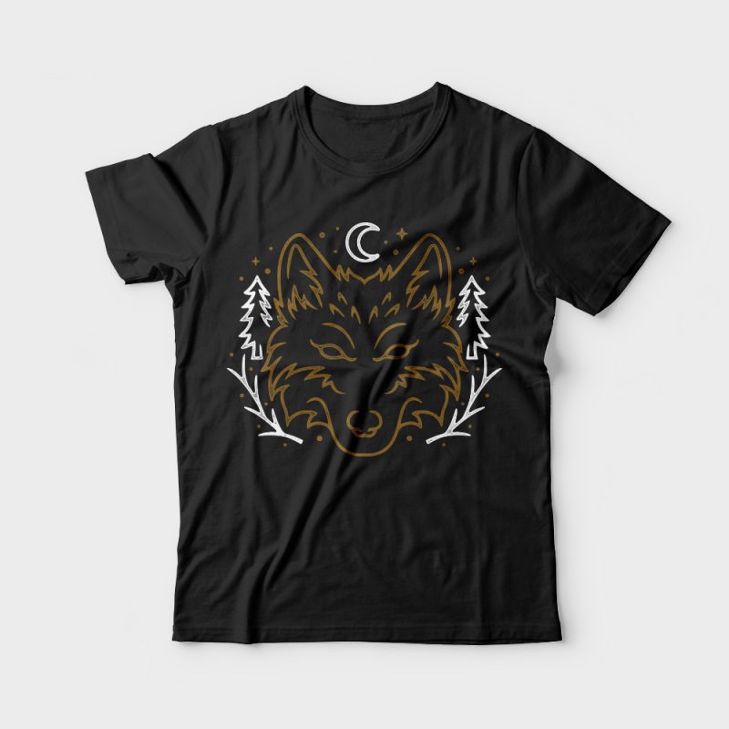 Wolf Branch t shirt designs for printify