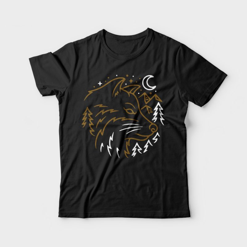 Wolf Wild t shirt designs for printify