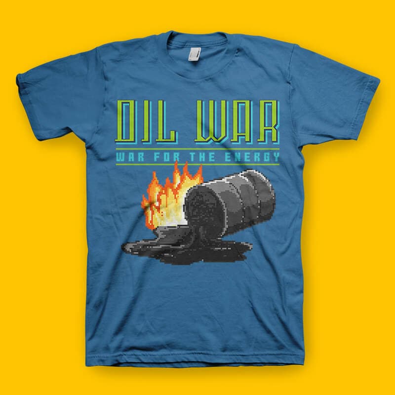 Oil War Vector t-shirt design tshirt design for merch by amazon