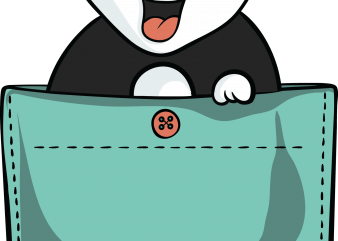 Panda pocket tshirt design vector