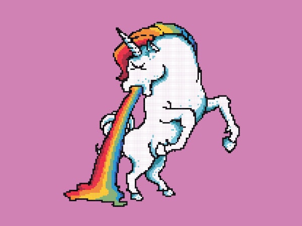 Puke of the unicorn tshirt design