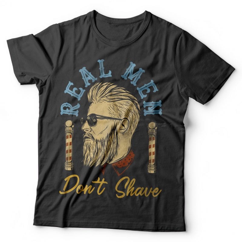 Real men don’t shave. Vector T-Shirt Design tshirt designs for merch by amazon