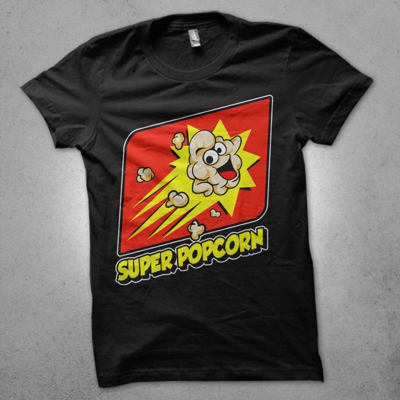 super popcorn vector shirt designs
