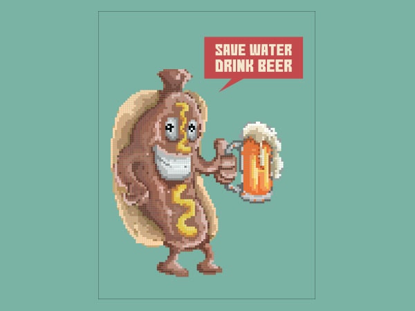 Save water drink beer tshirt design