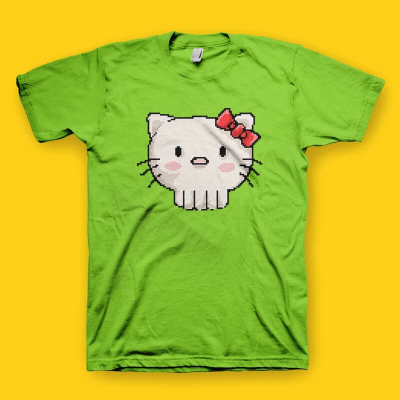 Skull Kitty tshirt design t shirt designs for printify