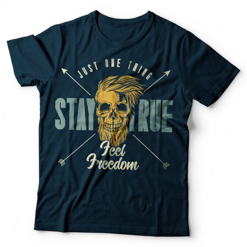 Stay true feel freedom. Vector T-Shirt Design tshirt-factory.com