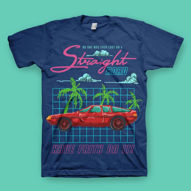 Straight Road tshirt design tshirt-factory.com