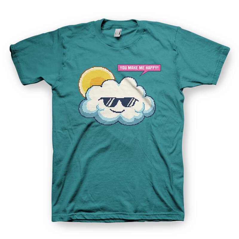 Summer Happy Cloud tshirt design tshirt-factory.com