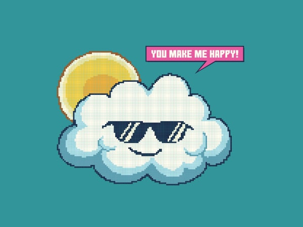 Summer happy cloud tshirt design