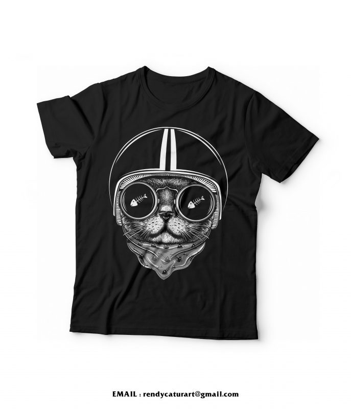 cat rider tshirt design t shirt design graphic