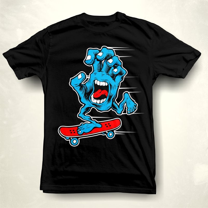 Skater Hand Scary commercial use t shirt designs