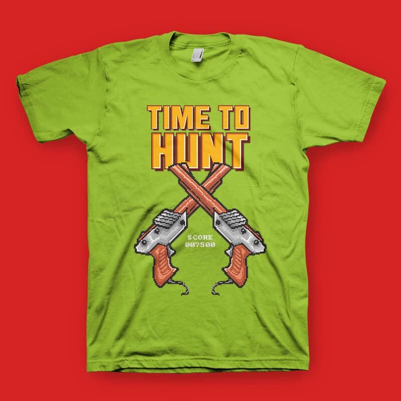 Time To Hunt Vector t-shirt design t shirt design png