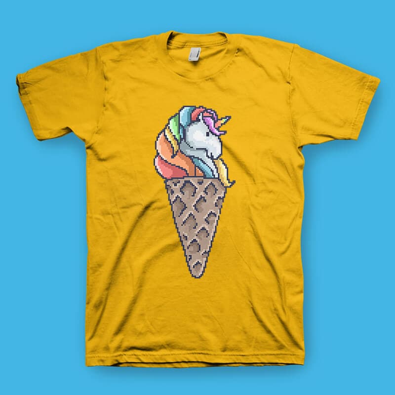 Unicorn Cone Vector t-shirt design commercial use t shirt designs