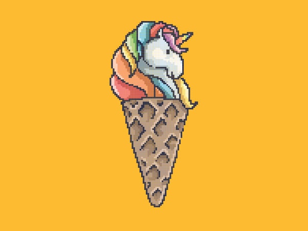 Unicorn cone vector t-shirt design