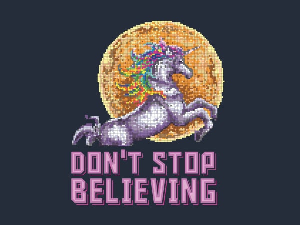 Unicorn pixel art tshirt design