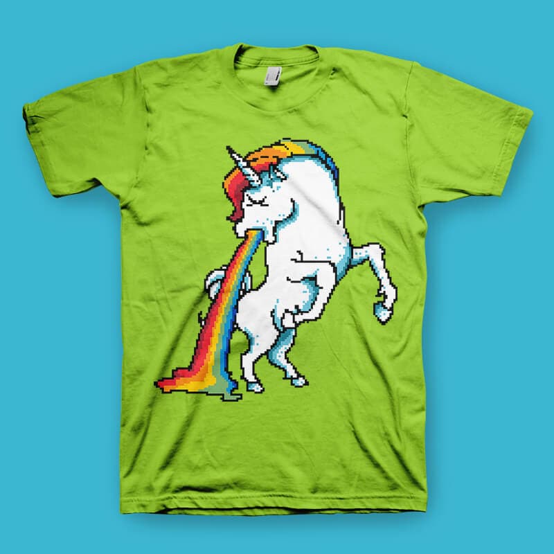 Puke Of The Unicorn tshirt design t shirt designs for print on demand