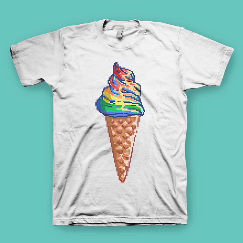 Unicream ( Unicorn Ice Cream ) tshirt design t shirt designs for merch teespring and printful