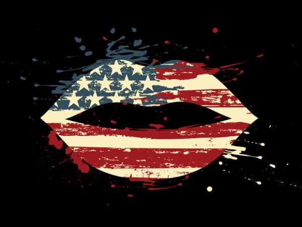 American kiss tshirt design for sale