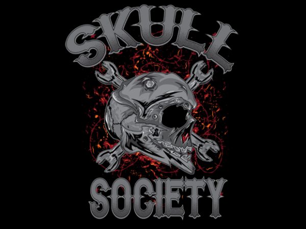 Skull society vector t-shirt design