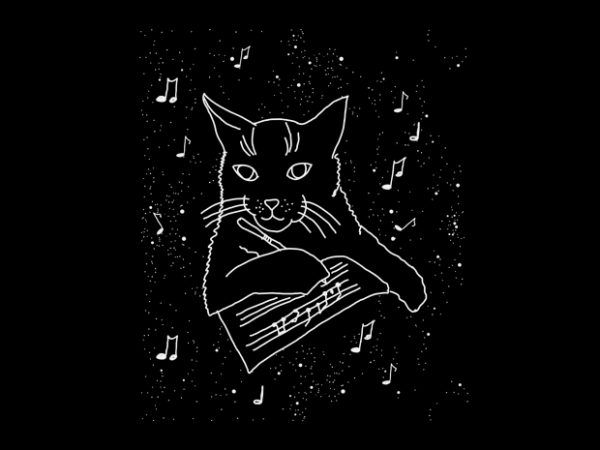 Cat music t shirt design for purchase