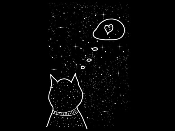 Cat heart design for t shirt