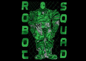 robot squad print ready vector t shirt design