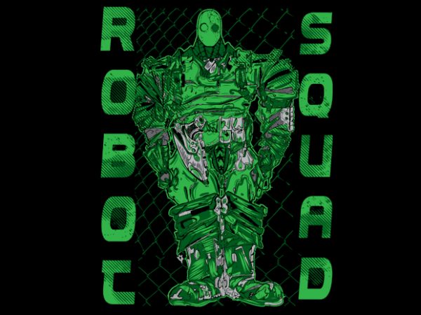 Robot squad print ready vector t shirt design