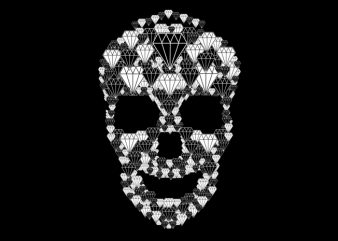 diamond skull vector t shirt design artwork
