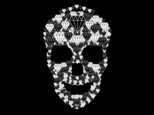 Diamond skull vector t shirt design artwork