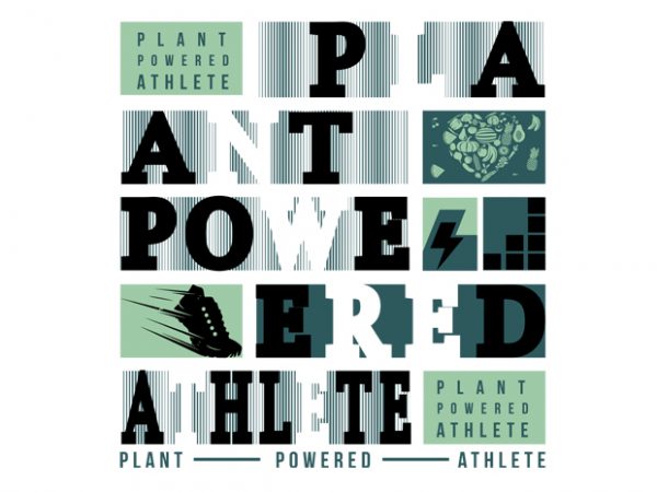 Vegan athlete print ready vector t shirt design