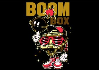 Boom Box tshirt design vector