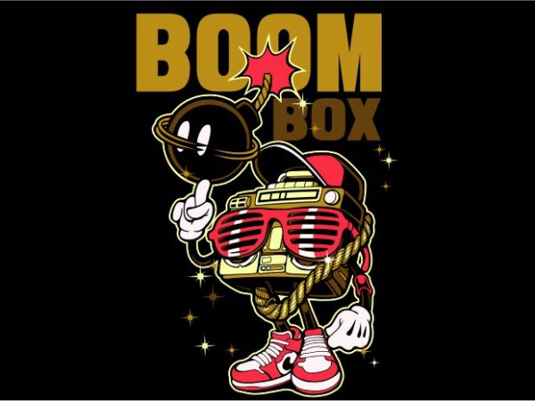 Boom box tshirt design vector