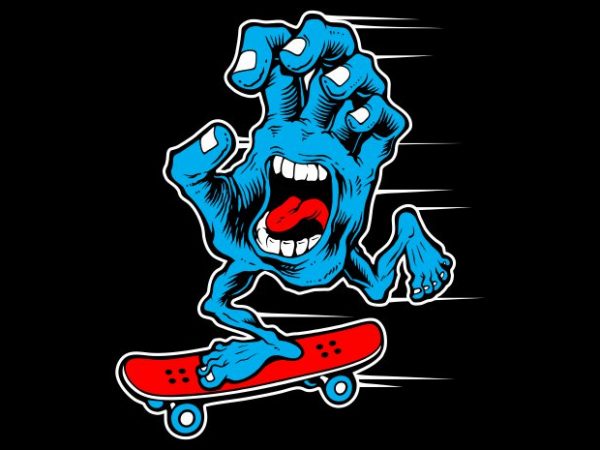 Skater hand scary buy t shirt design