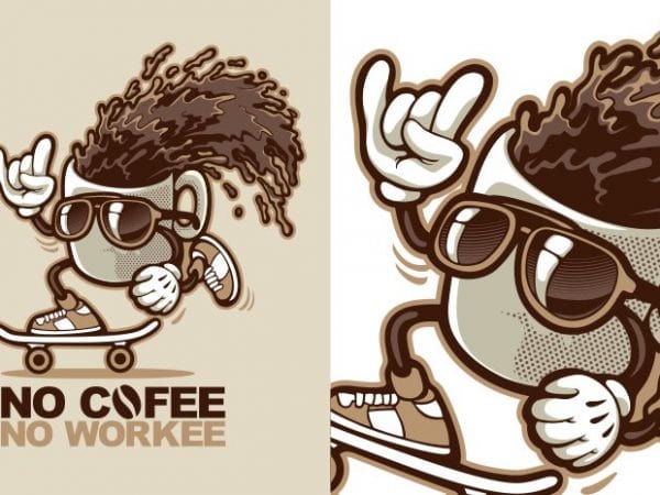 No cofee no workee t shirt design for sale