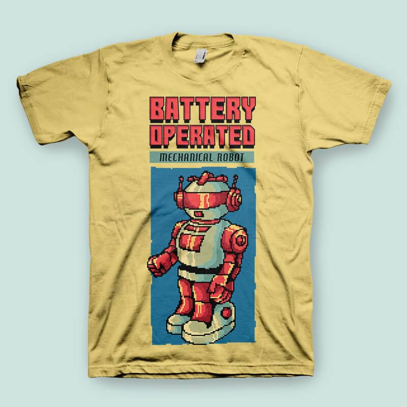 Vintage 80’s Robot tshirt design tshirt factory