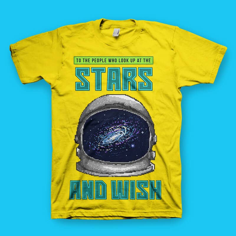 Wish Of The Stars Vector t-shirt design t shirt designs for merch teespring and printful