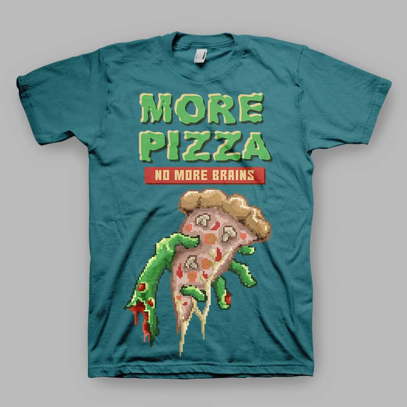 Zombie Pizza Vector t-shirt design commercial use t shirt designs