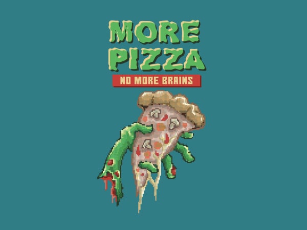 Zombie pizza vector t-shirt design