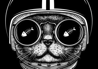 Rider Cat t-shirt design