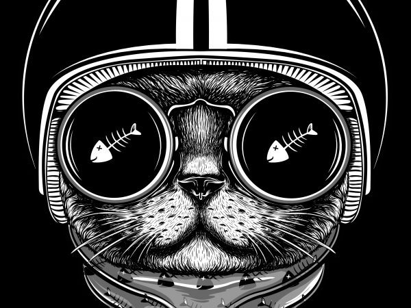 Rider cat t-shirt design