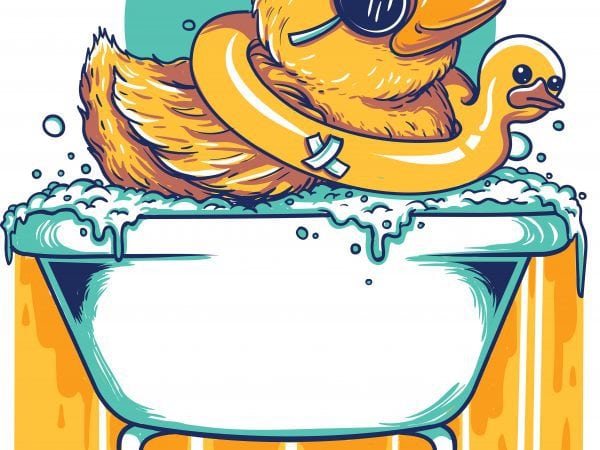 Bathing duck vector tshirt design