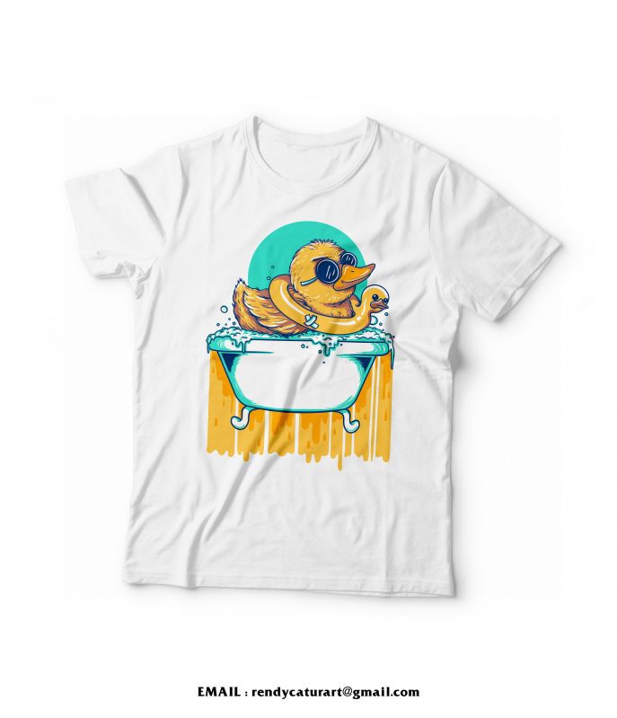 bathing duck vector tshirt design t shirt designs for sale