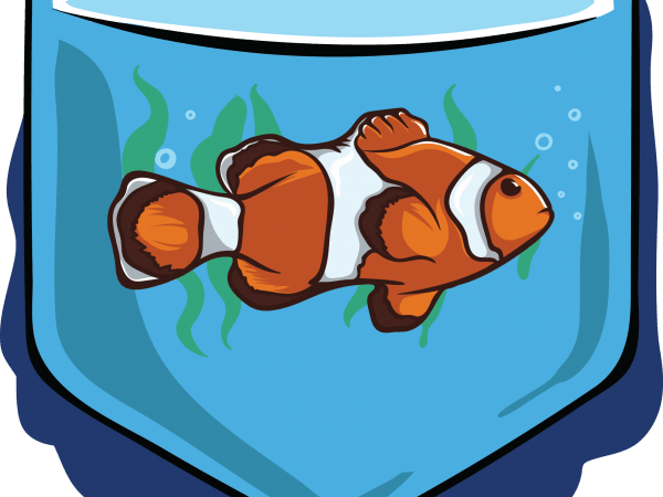 Fish pocket vector shirt design