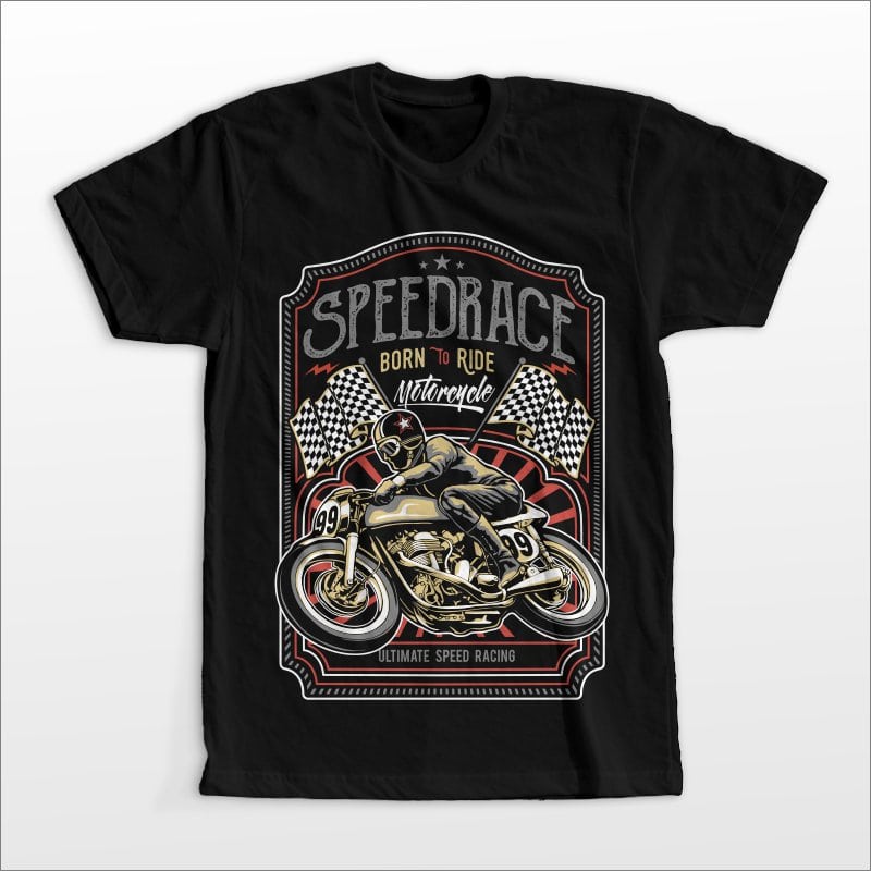 Speed racer vector t-shirt design template - Buy t-shirt designs