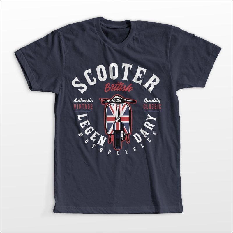 Scooter british t-shirt designs for merch by amazon