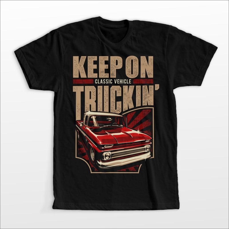 Truckin’ t shirt designs for print on demand