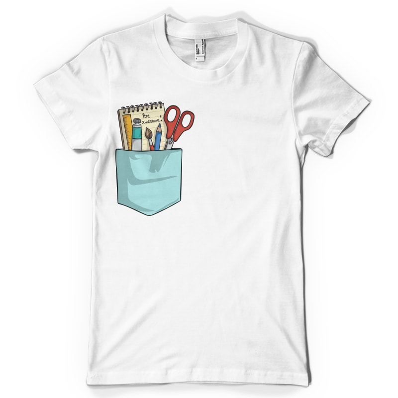 Be awesome pocket tshirt design bundle for sale