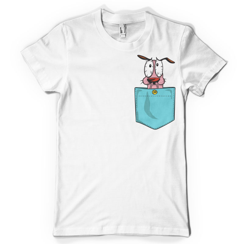 Courage dog pocket vector t shirt design